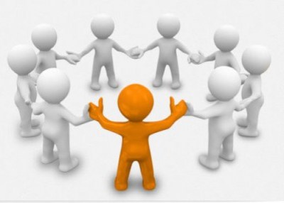 voluntário em grupo