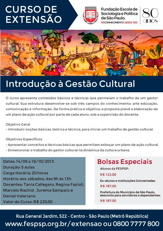 Folder Curso Cultural Fesp