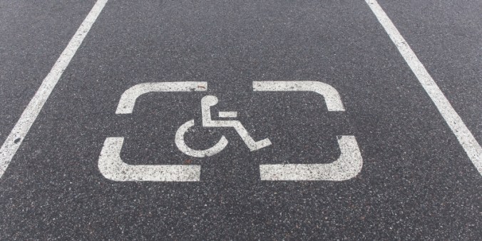 Parking sign for disabled